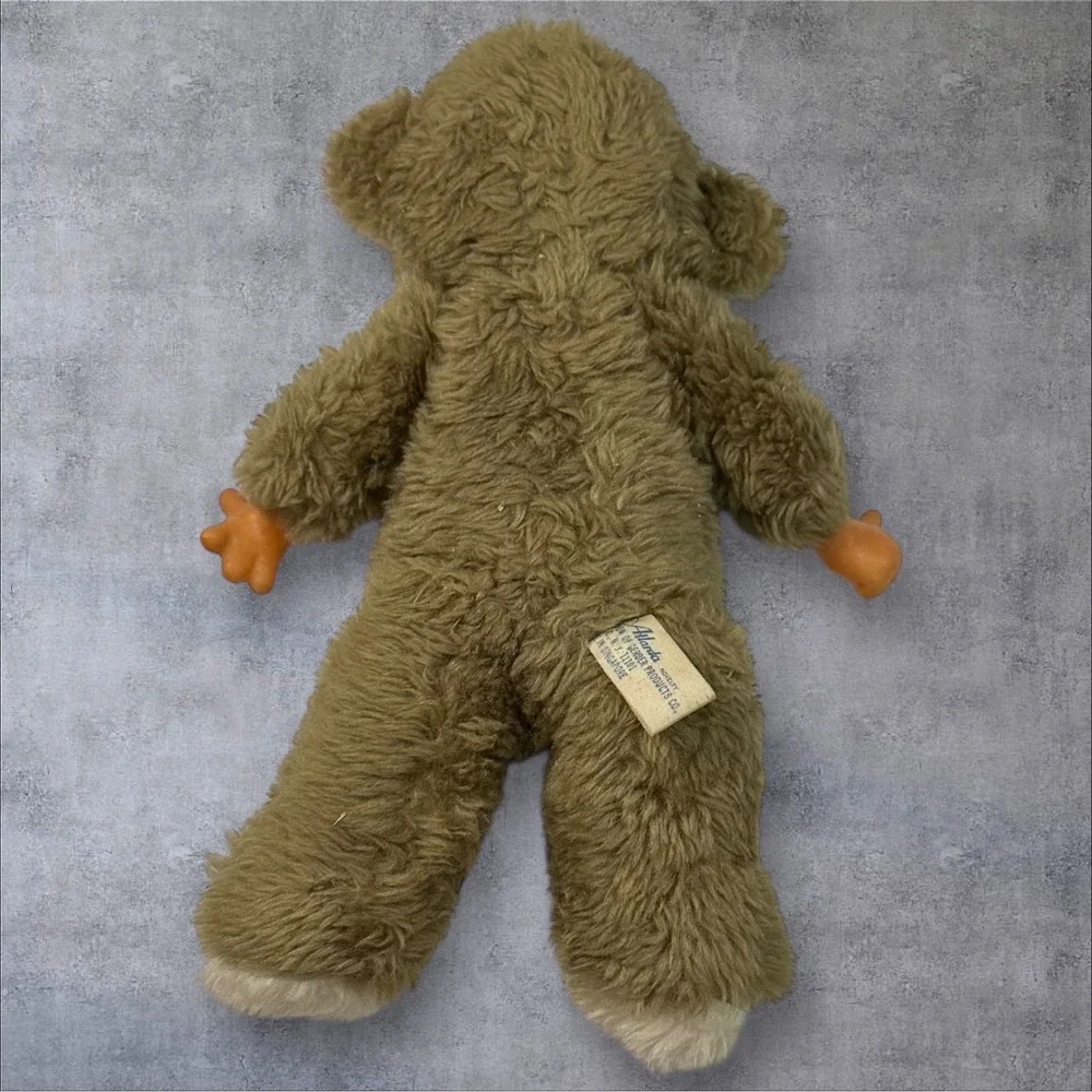 Atlanta Novelty Monkey Plush Toy Vintage Brown Rubber Face 11